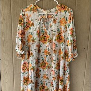 Matilda Jane Floral Orange White Midi Dress Tunic